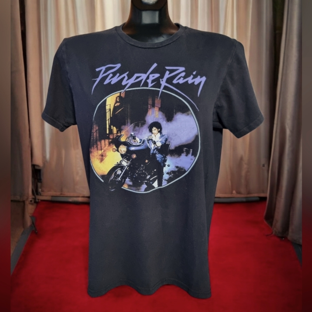 Purple Rain Shirt Mens Size M Black Official Prince Estate Tee